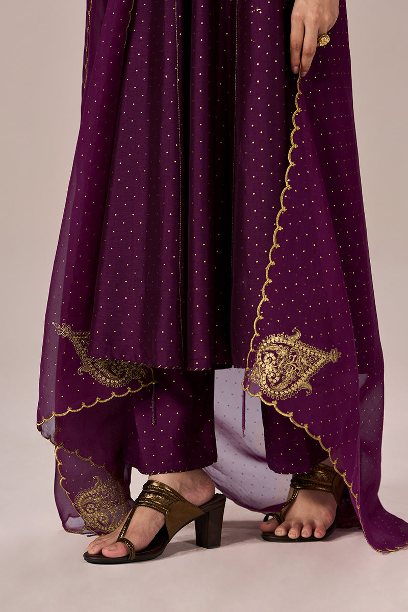 Jewel Purple Festive Anarkali Set
