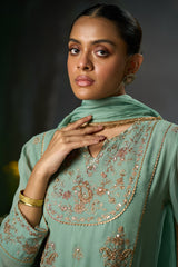 Granite Green Festive Sharara Kurta Set