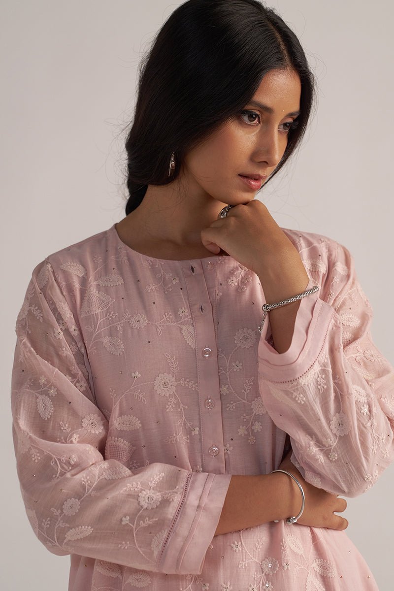Potpourri Pink Pure Chanderi Co-ord Set