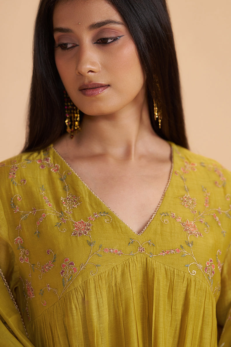 Lemon Curry Festive Kurta Set