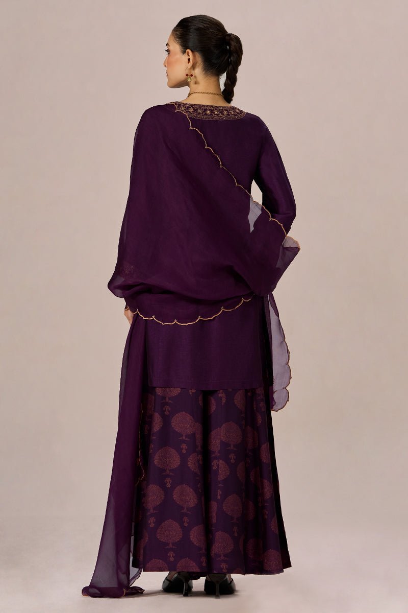 Crown Jewel Purple Festive Kurta Set - Ganga Fashions