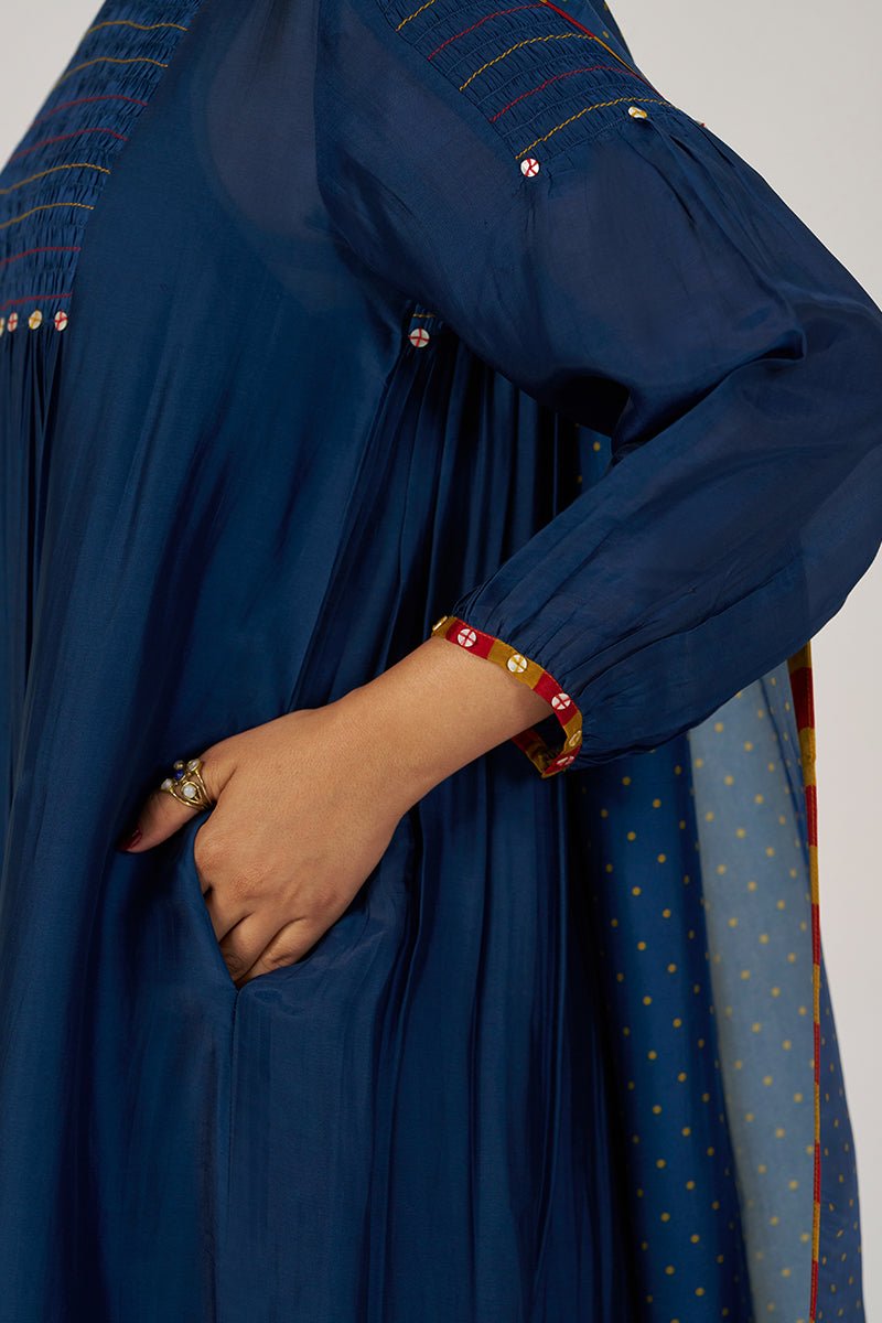 Blue Opal Silk Festive Kurta Set - Ganga Fashions