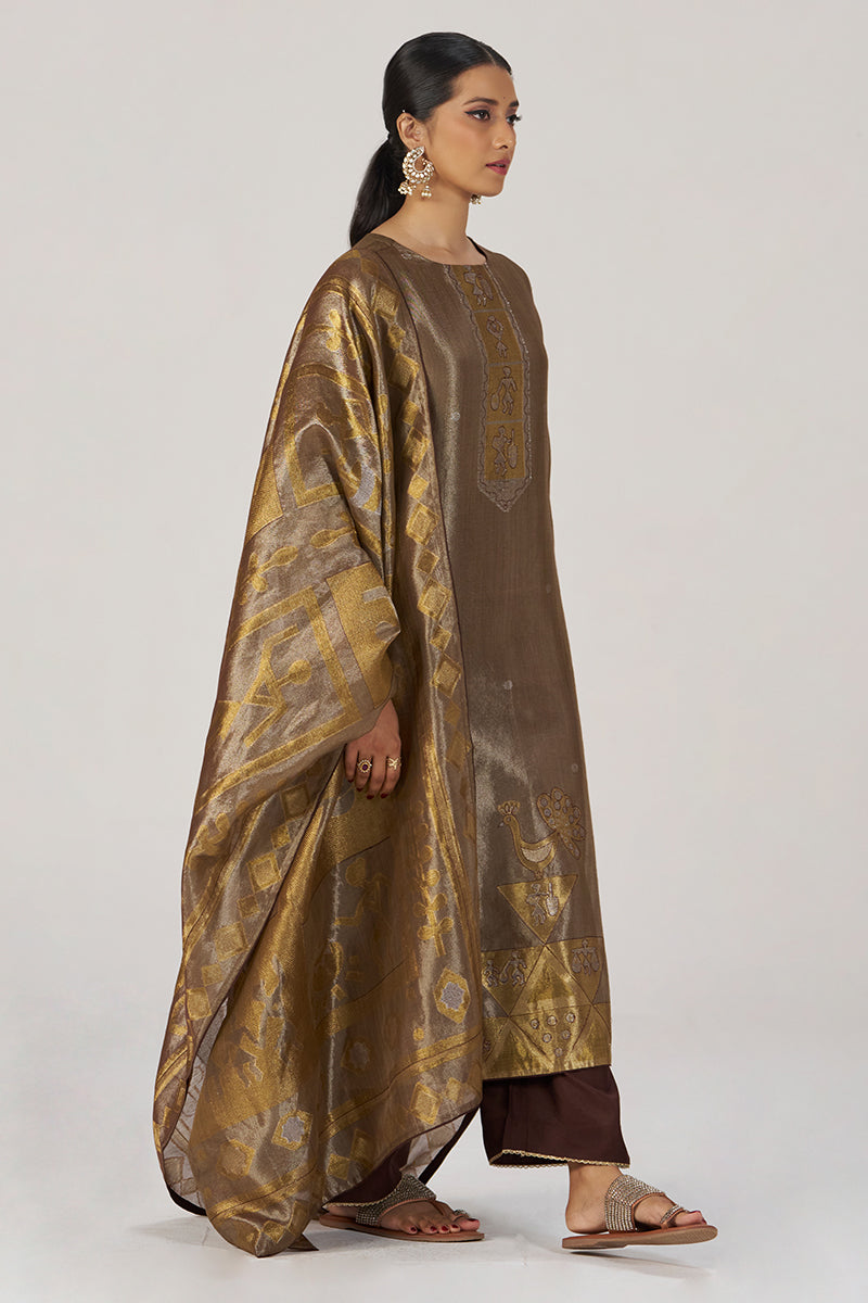 Glittered Chocolate Fudge Kurta Set