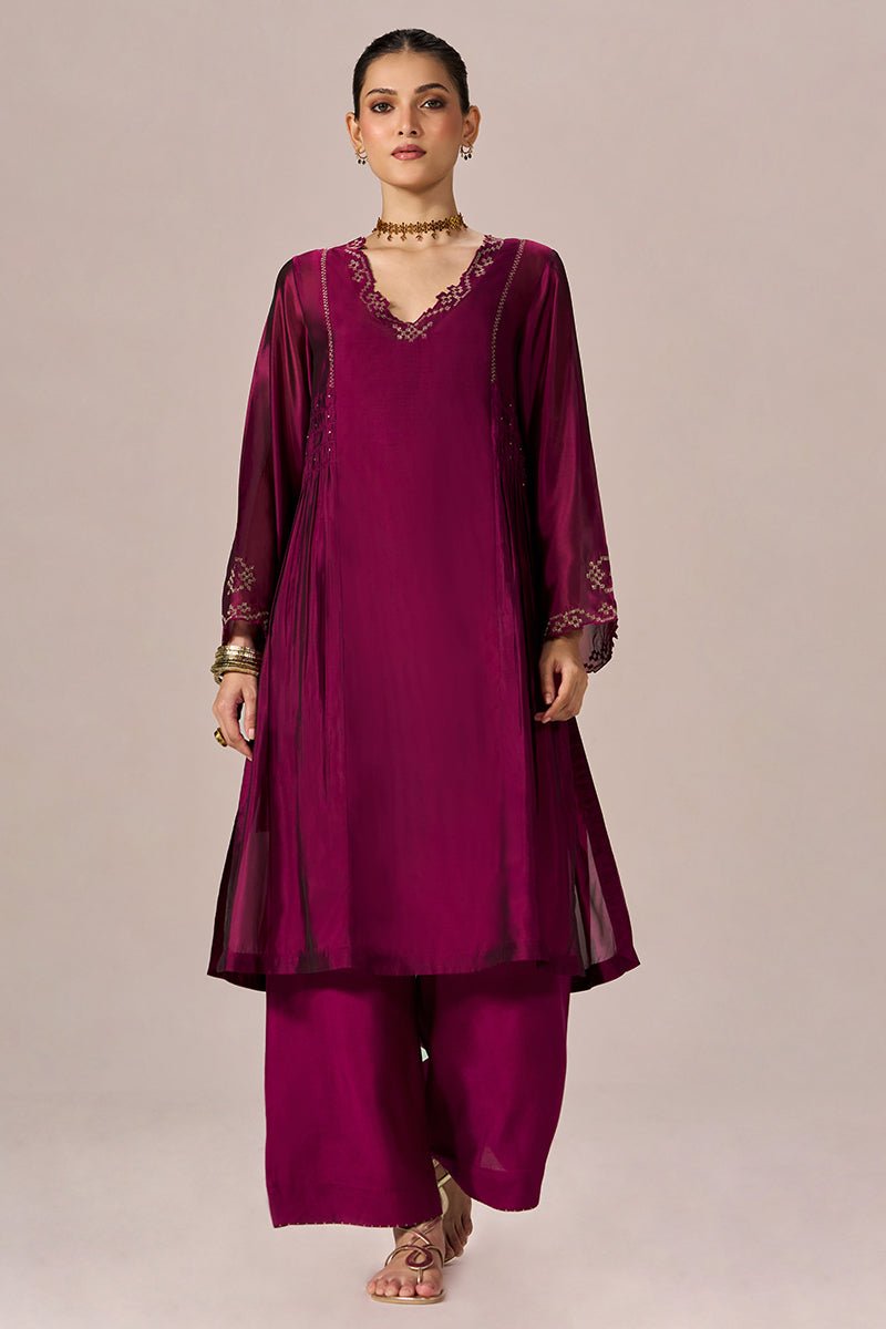 Magenta Haze Festive Co-ord Set - Ganga Fashions