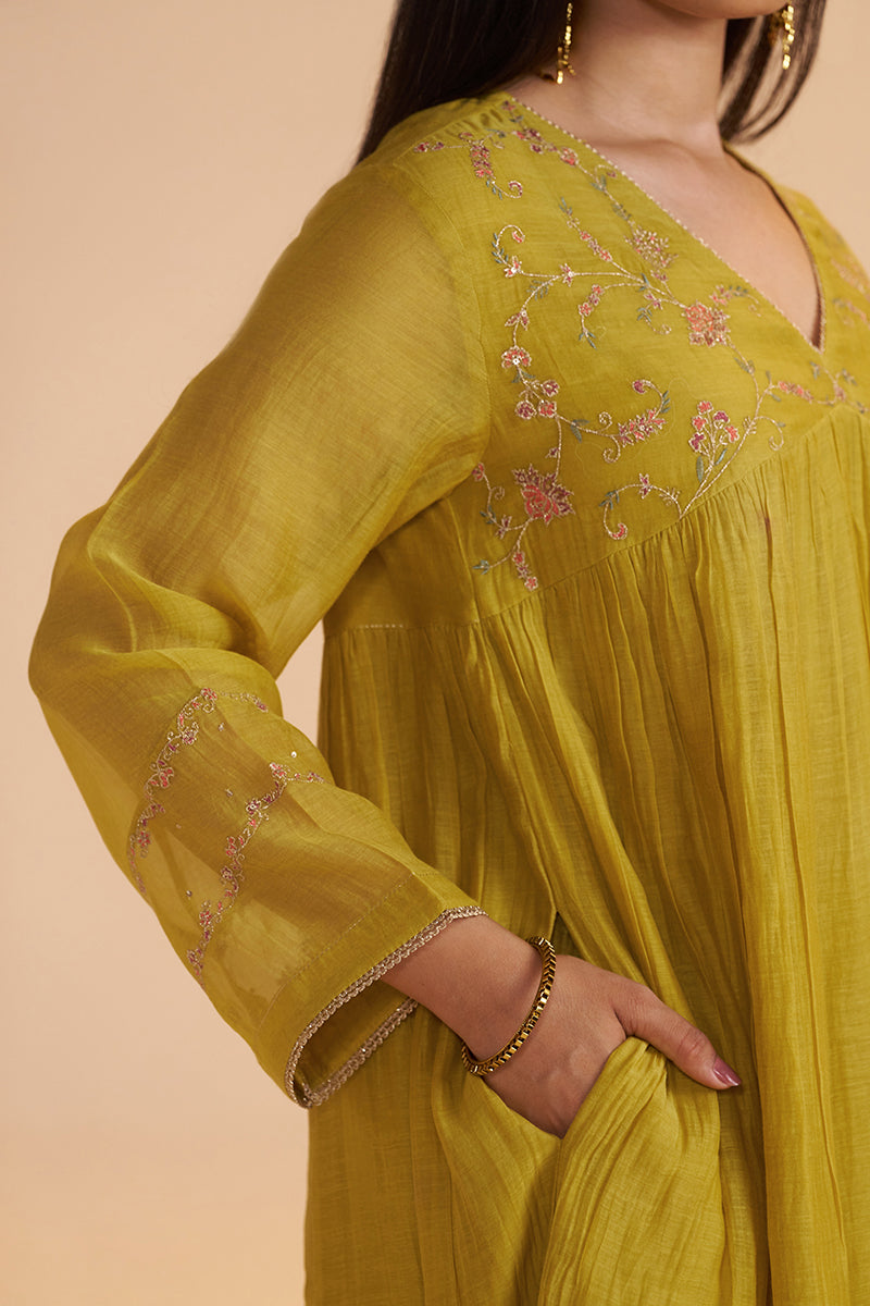 Lemon Curry Festive Kurta Set