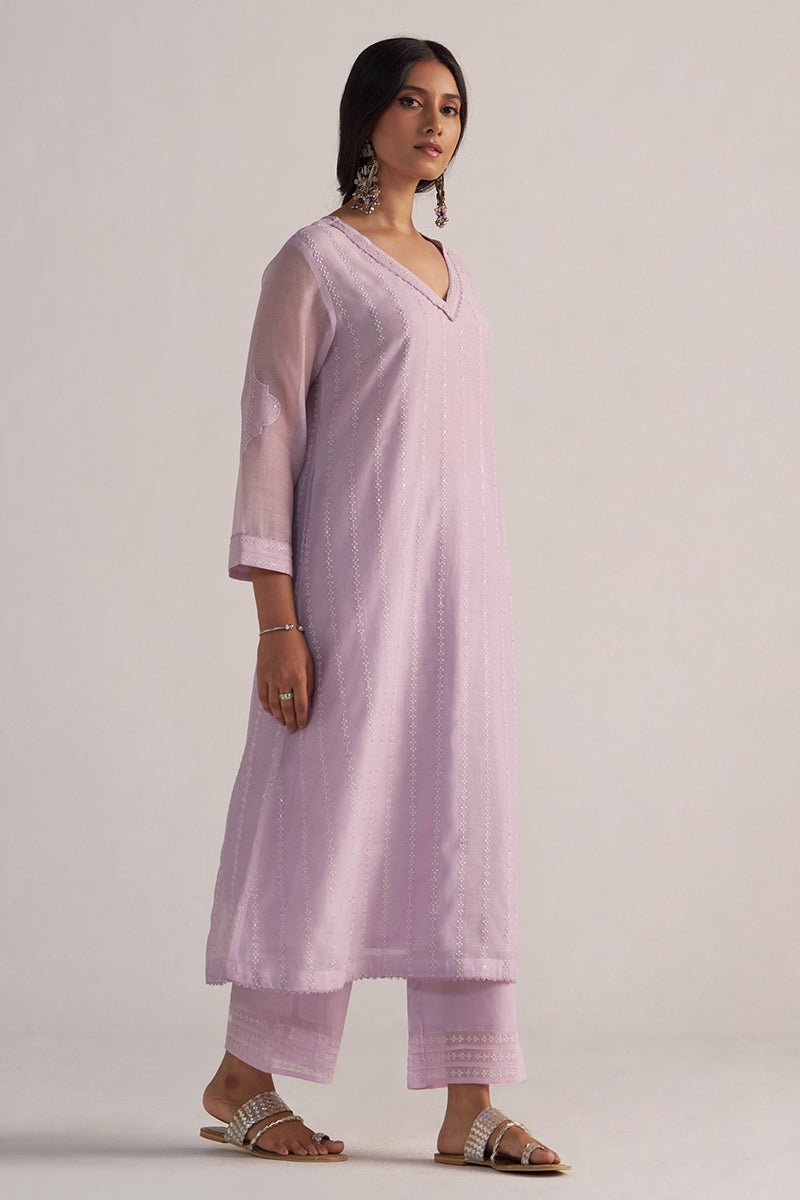 Winsome Orchid Pure Chanderi Co-ord Set