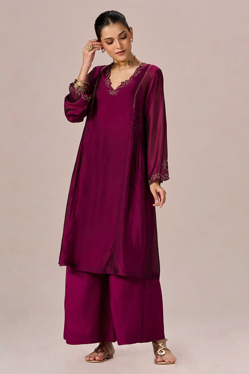 Magenta Haze Festive Co-ord Set - Ganga Fashions