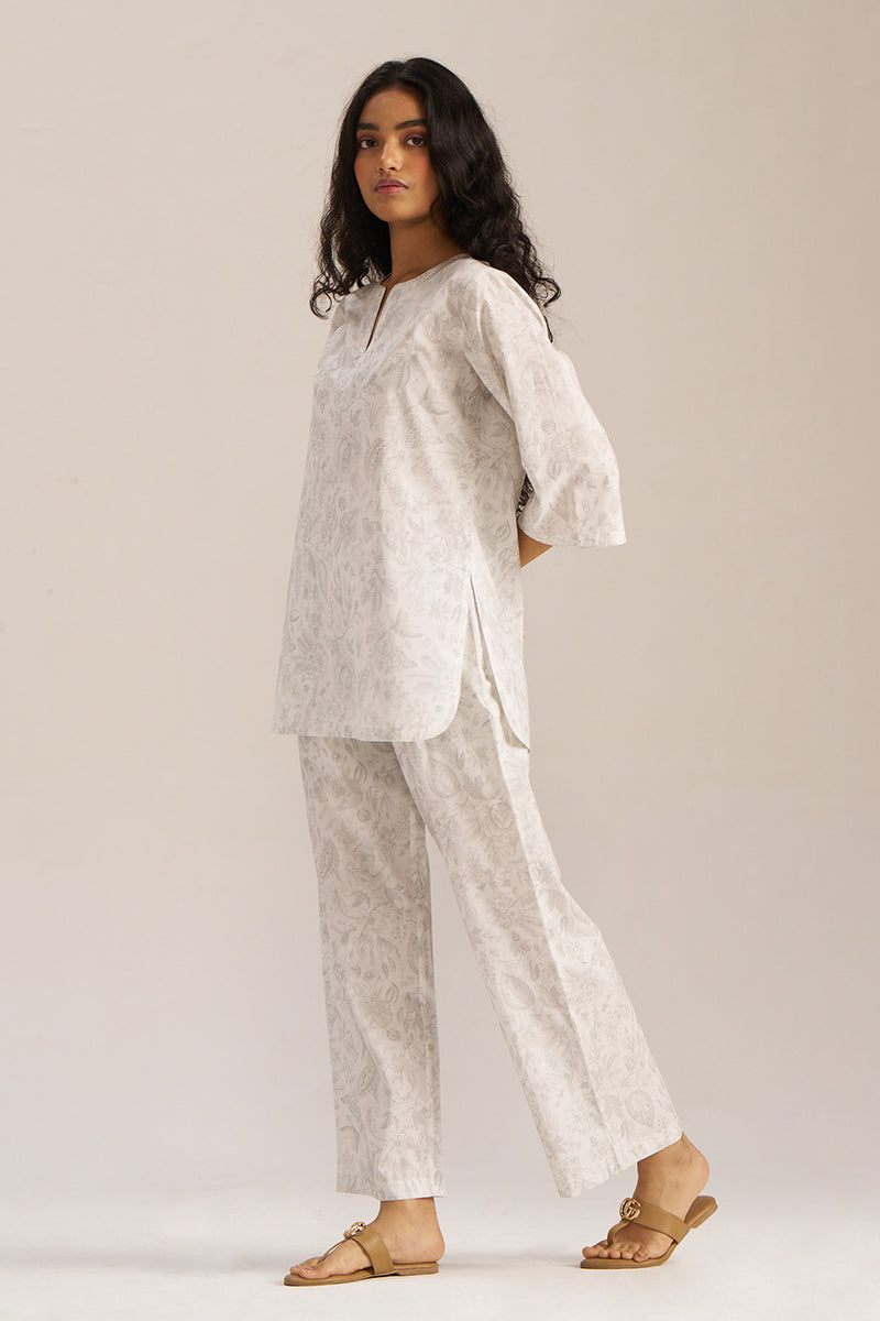 White and Grey Pure Cotton Loungewear