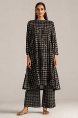 Black Check Print Linen Co-ord Set