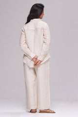 Milk Creame Pure Linen Co-ord Set