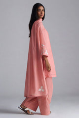 Coral Almond Chanderi Kurta Set