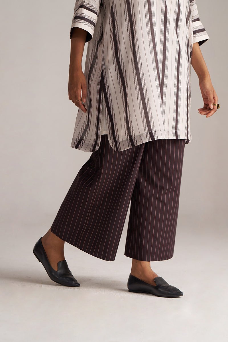 Seal Brown and Cream Mul-Mul Co-ord Set