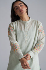 Granite Green Mini-Check Woven Co-ord Set
