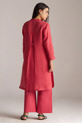 Claret Red Linen Co-ord Set