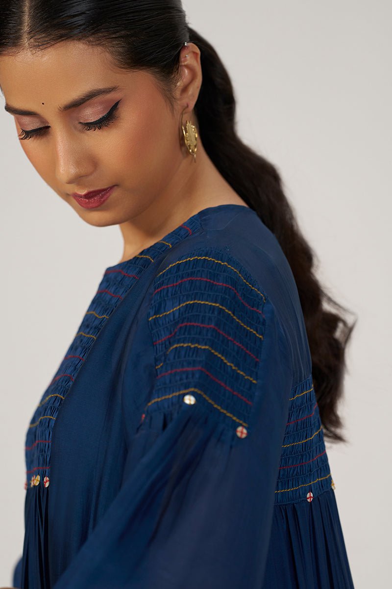 Blue Opal Silk Festive Kurta Set - Ganga Fashions