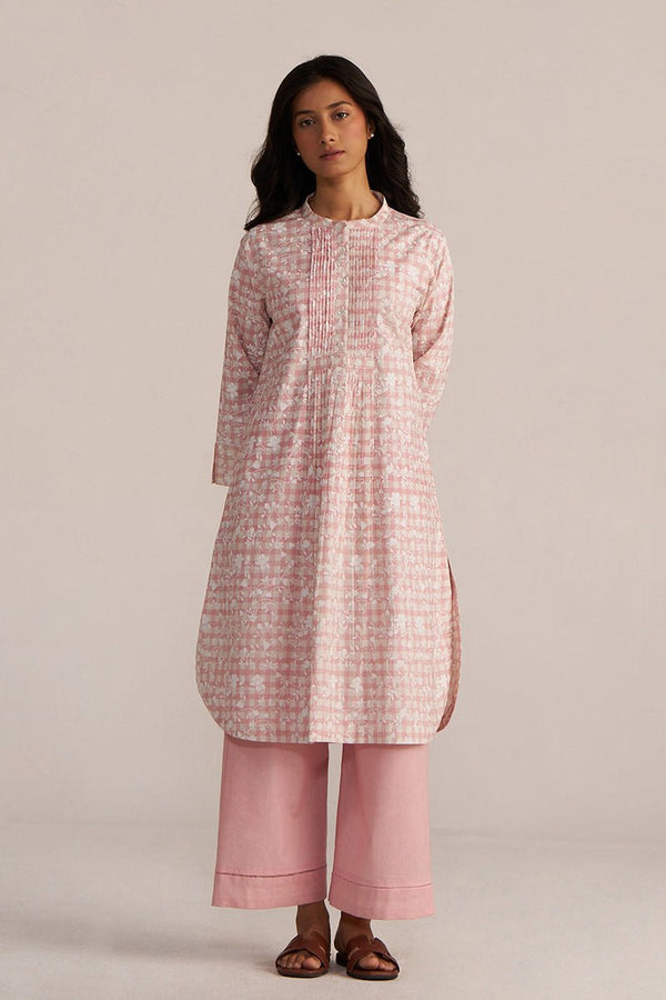 Rose Pink and White Cotton Print Co-ord Set