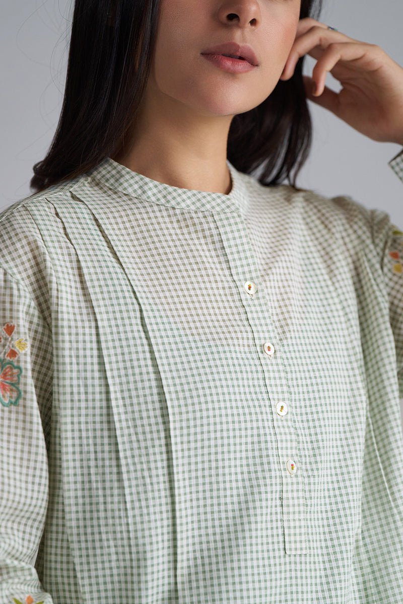Granite Green Mini-Check Woven Co-ord Set