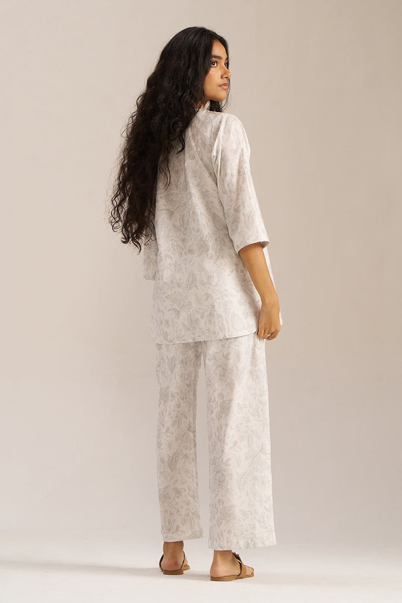 White and Grey Pure Cotton Loungewear