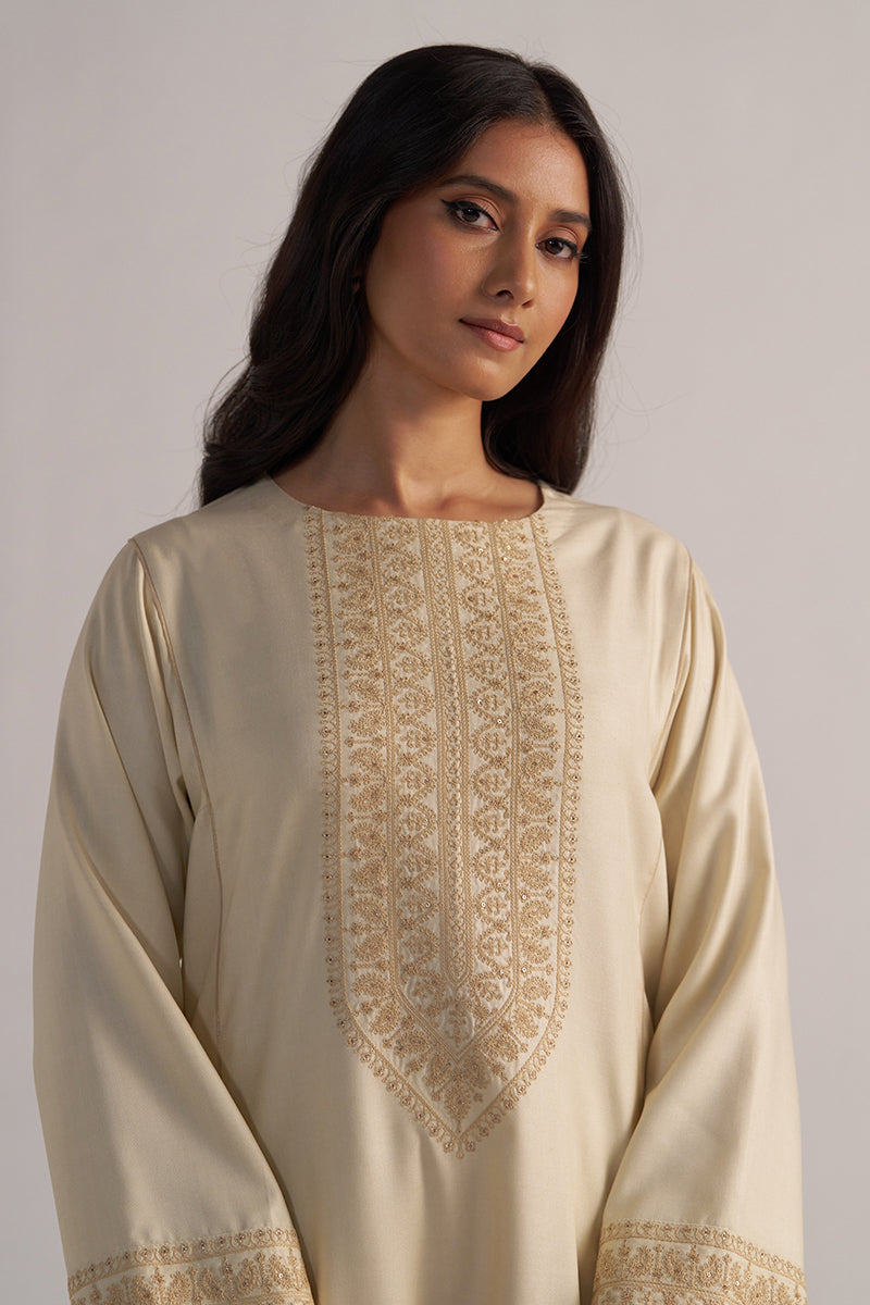 Cloud Cream Pashmina Kurta Set