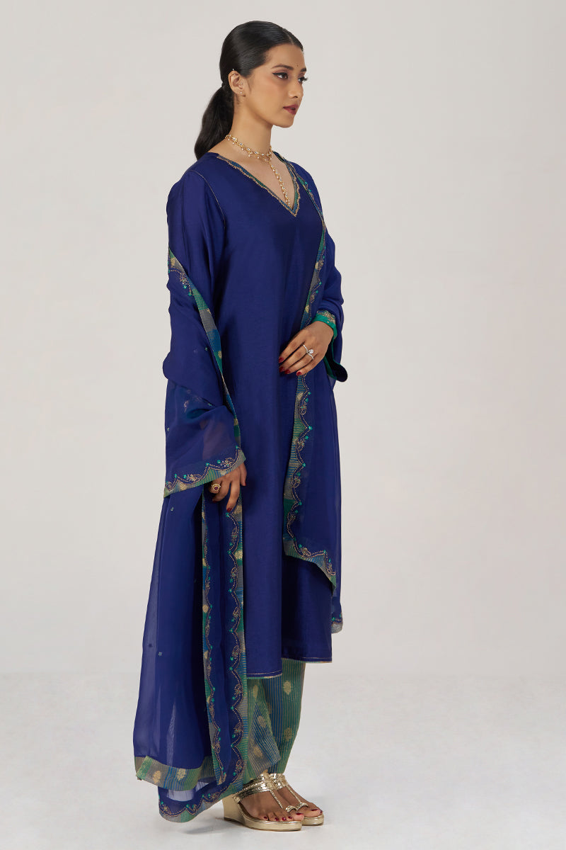 Space Blue Festive Kurta Set