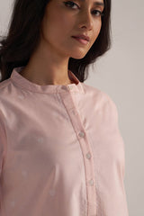 front face view Soft Lotus Pink Cotton Co-ord Set