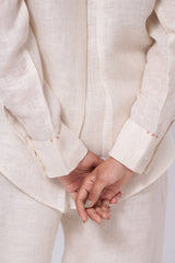 Milk Creame Pure Linen Co-ord Set