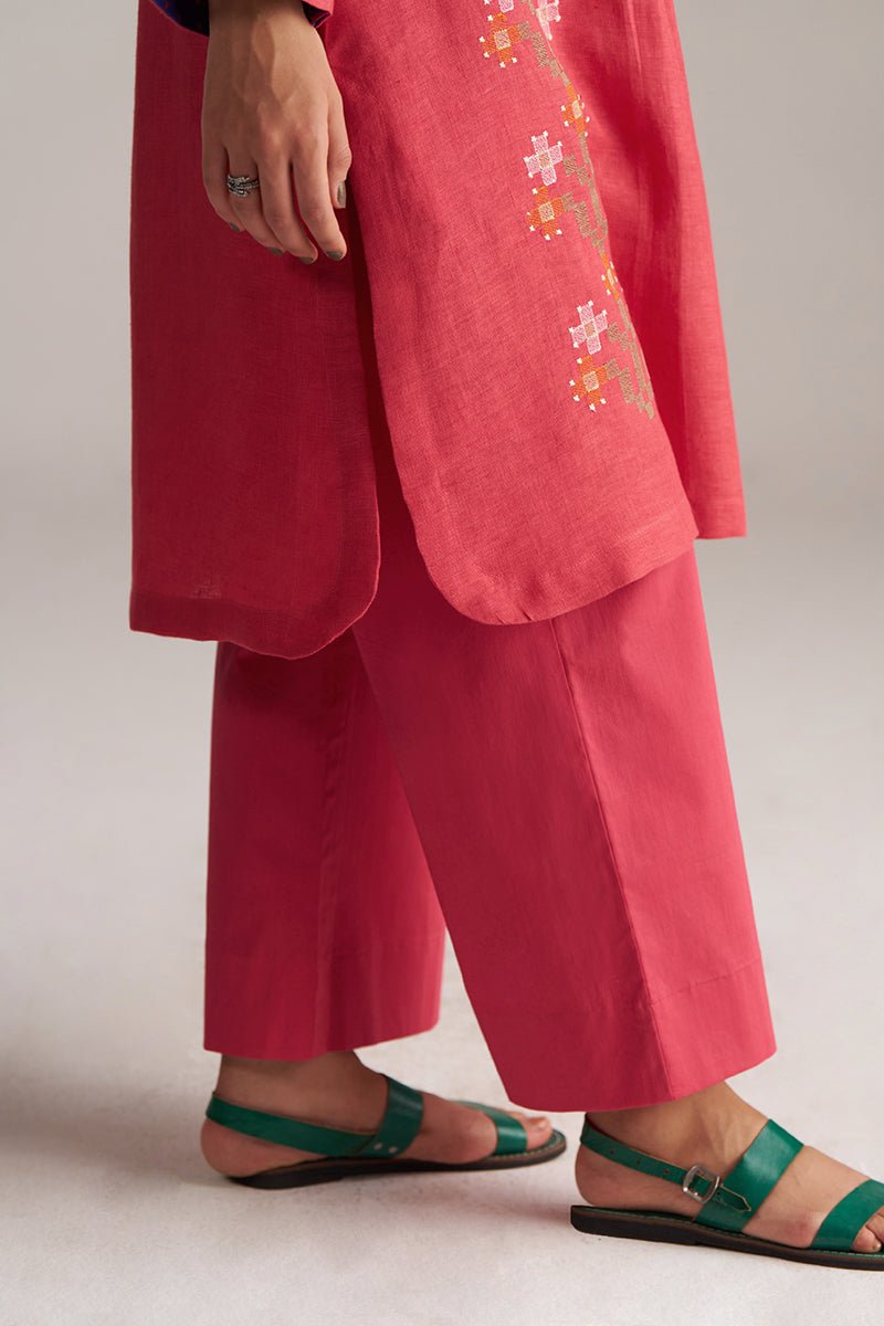 Claret Red Linen Co-ord Set