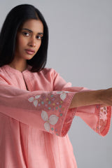 Coral Almond Chanderi Kurta Set