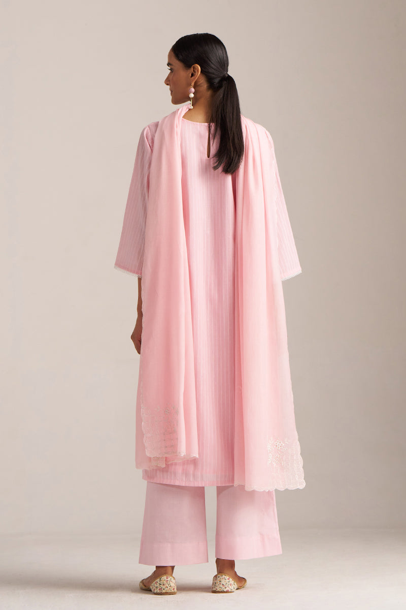 Baby Pink Woven Salwar kameez