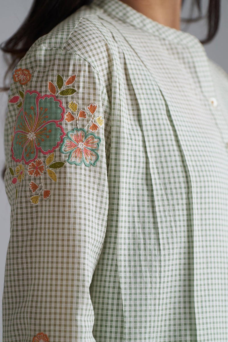 Granite Green Mini-Check Woven Co-ord Set