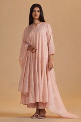 Evening Sand Mul-Mul Anarkali Kurta Set