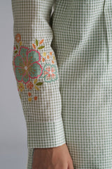 Granite Green Mini-Check Woven Co-ord Set