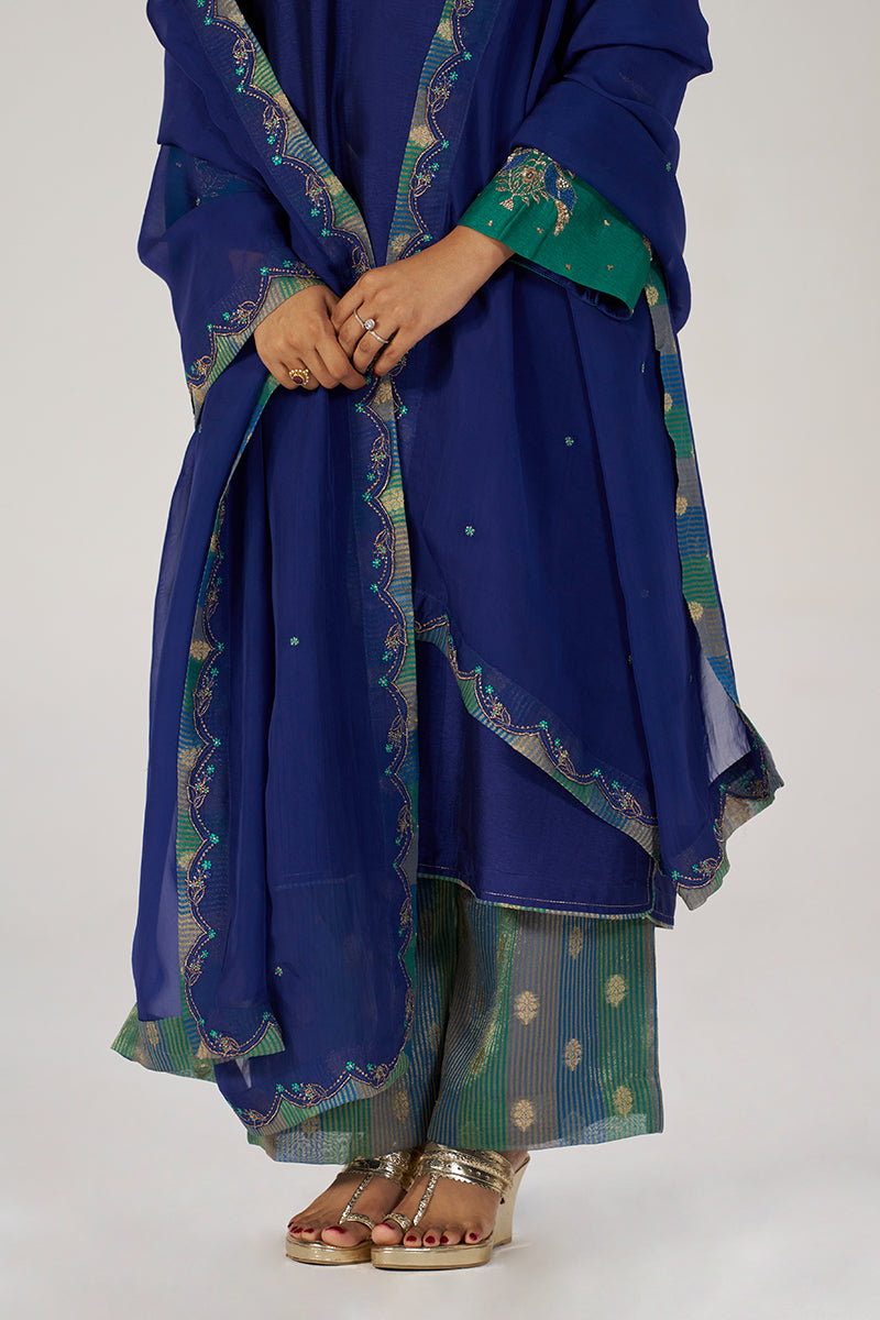 Space Blue Festive Kurta Set
