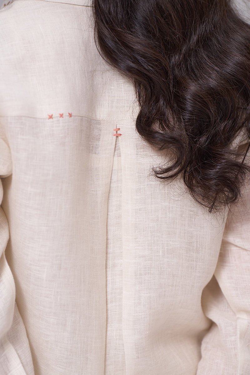 Milk Creame Pure Linen Co-ord Set