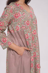 Basil Green and Pink Cotton Co-ord Set