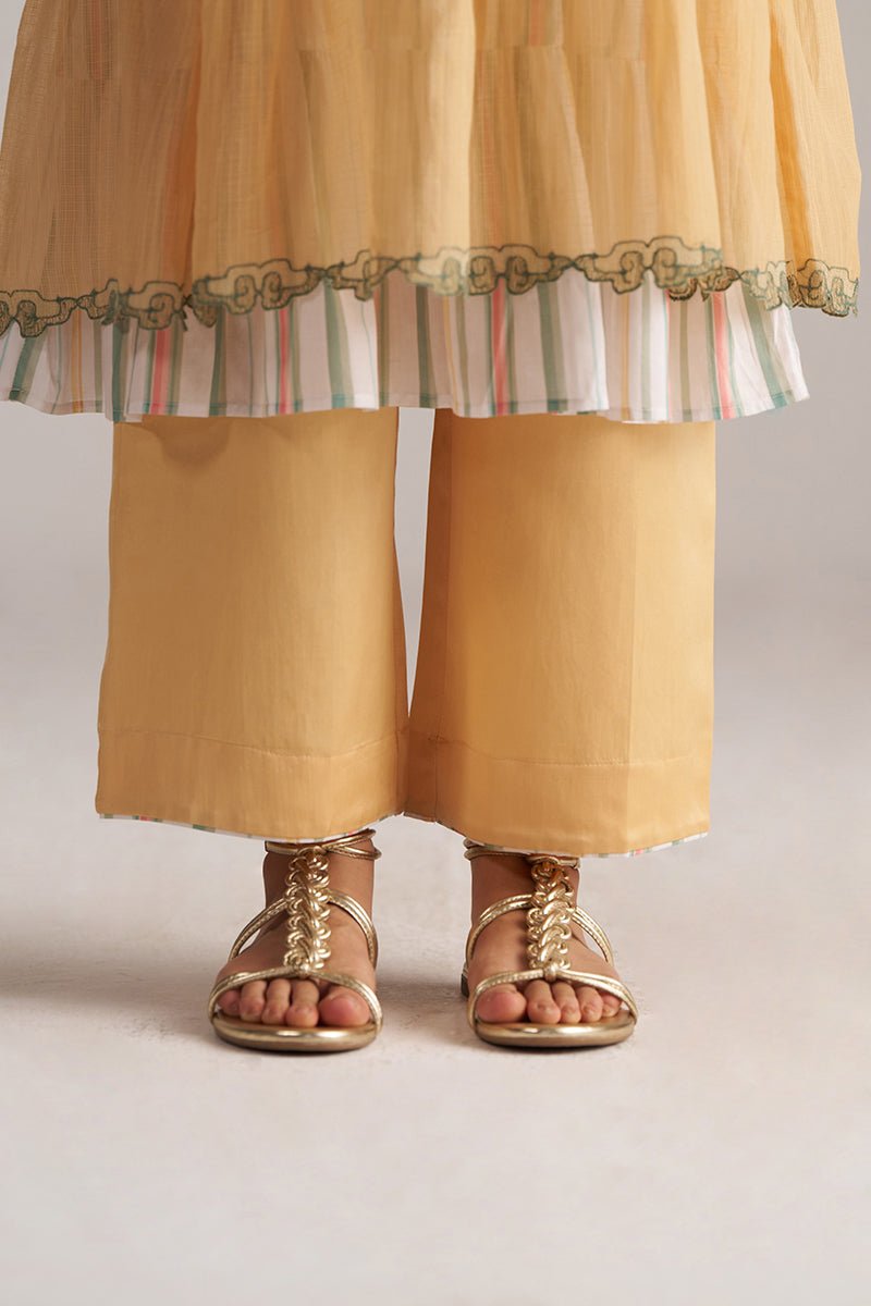 Apricot Cream Kota Silk Co-ord Set