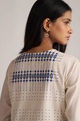 Beige and Blue Mul-Mul Print Co-ord Set