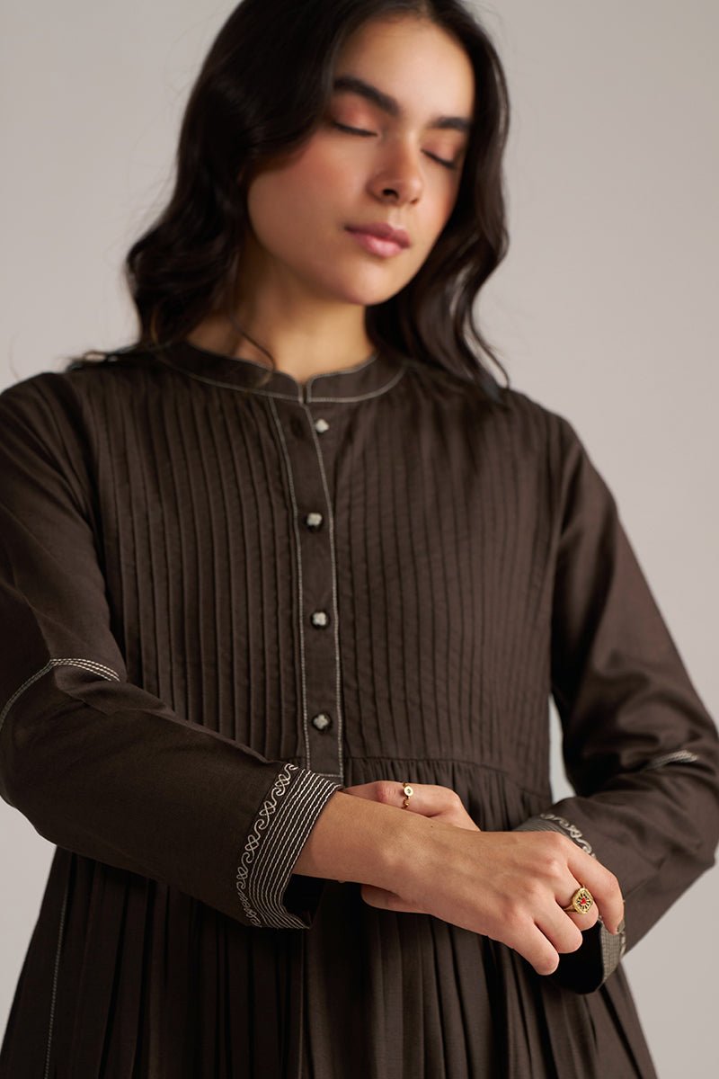 Dark Chocolate Brown & Beige Co-ord Set for Women