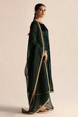 Ponderosa Pine Velvet Festive Kurta Set