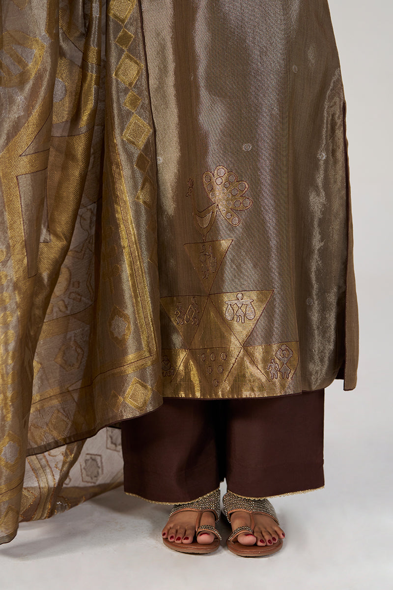 Glittered Chocolate Fudge Kurta Set