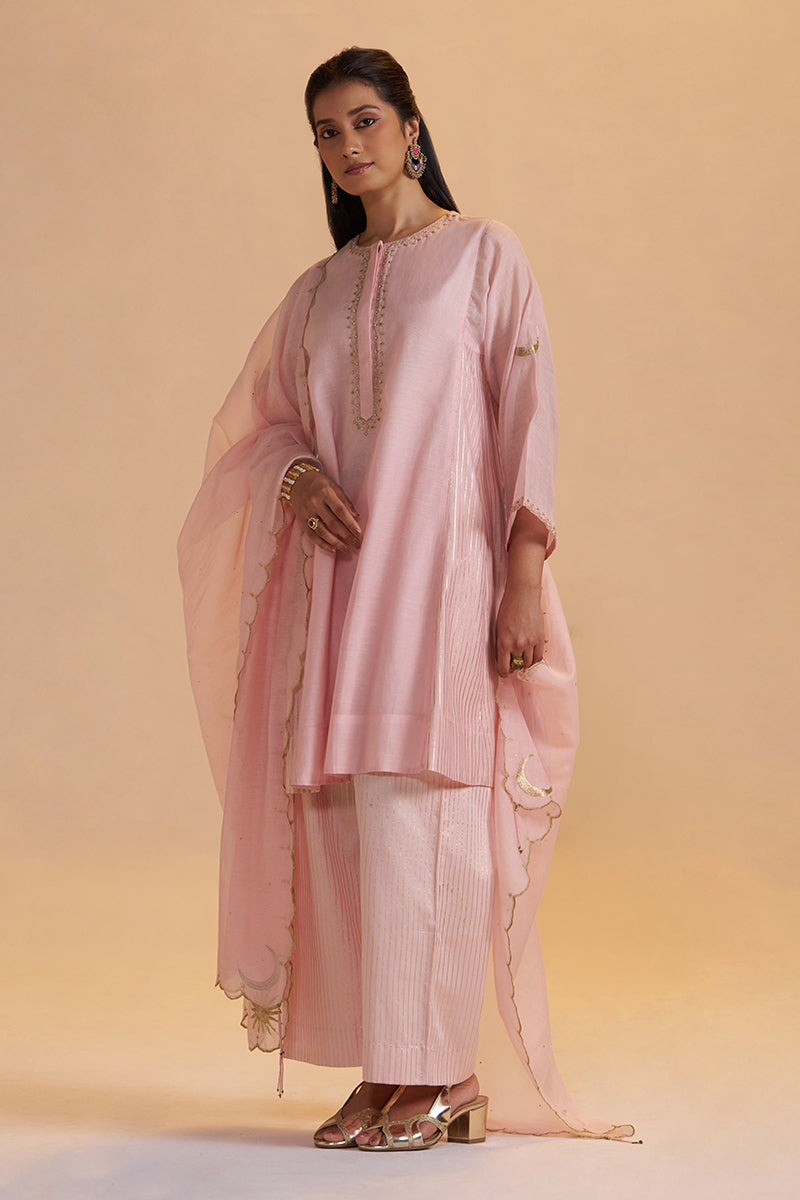 Rose Quartz Silk Festive Kurta Set