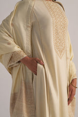 Cloud Cream Pashmina Kurta Set