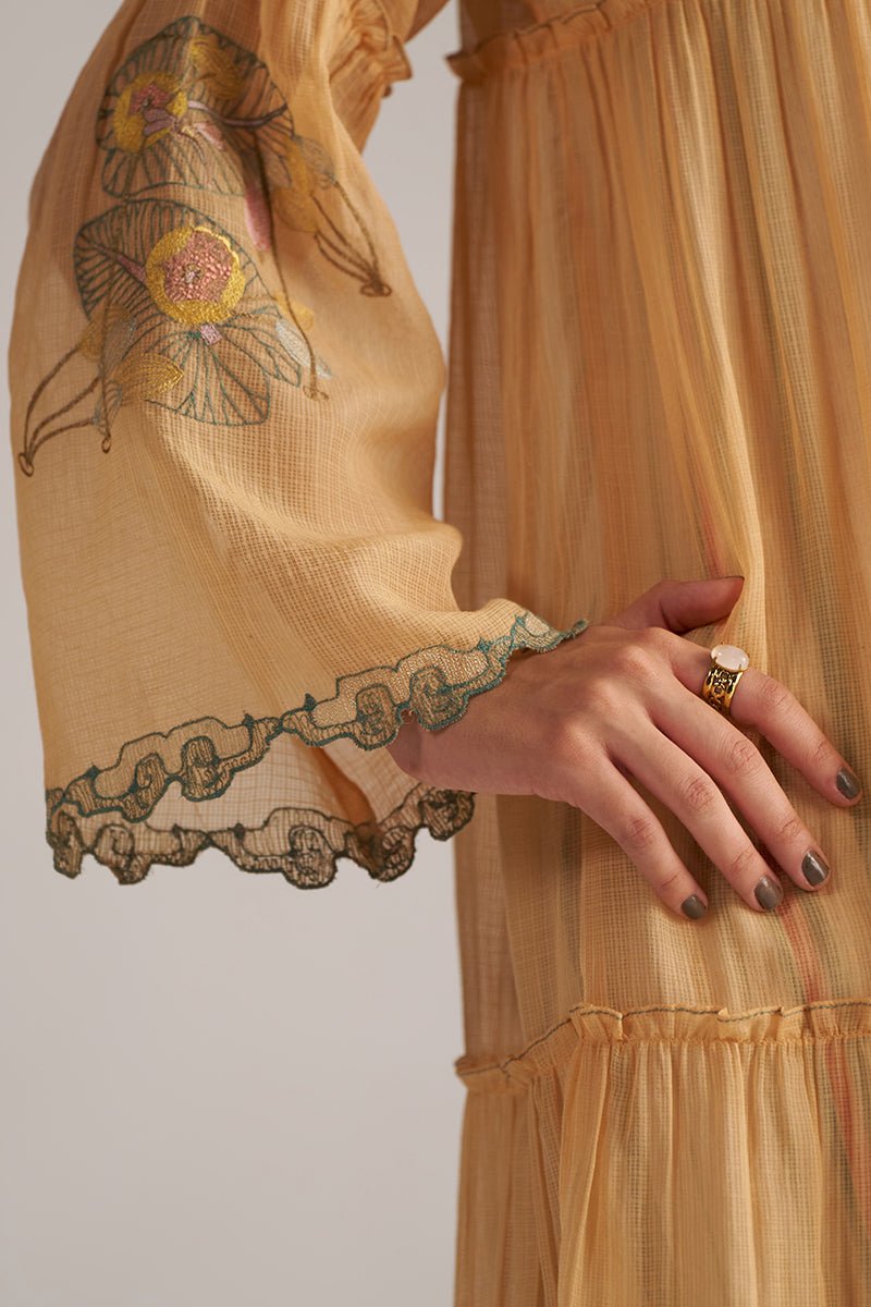 Apricot Cream Kota Silk Co-ord Set