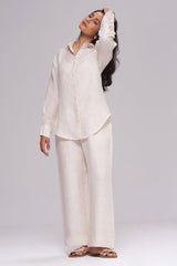 Milk Creame Pure Linen Co-ord Set