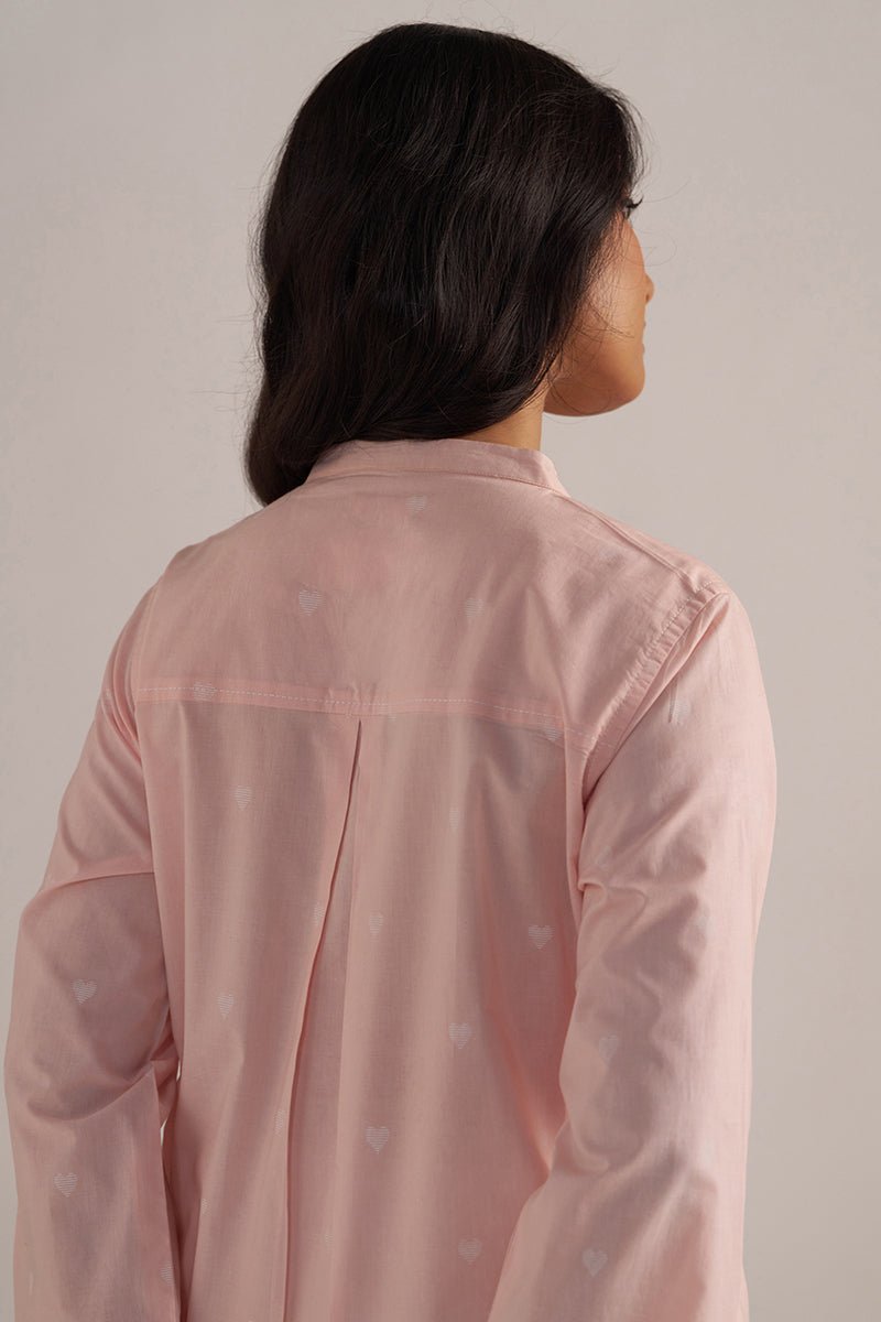 back side view Soft Lotus Pink Cotton Co-ord Set