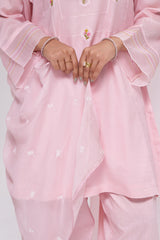Dreamy Pink Mul-Chanderi Kurta Set