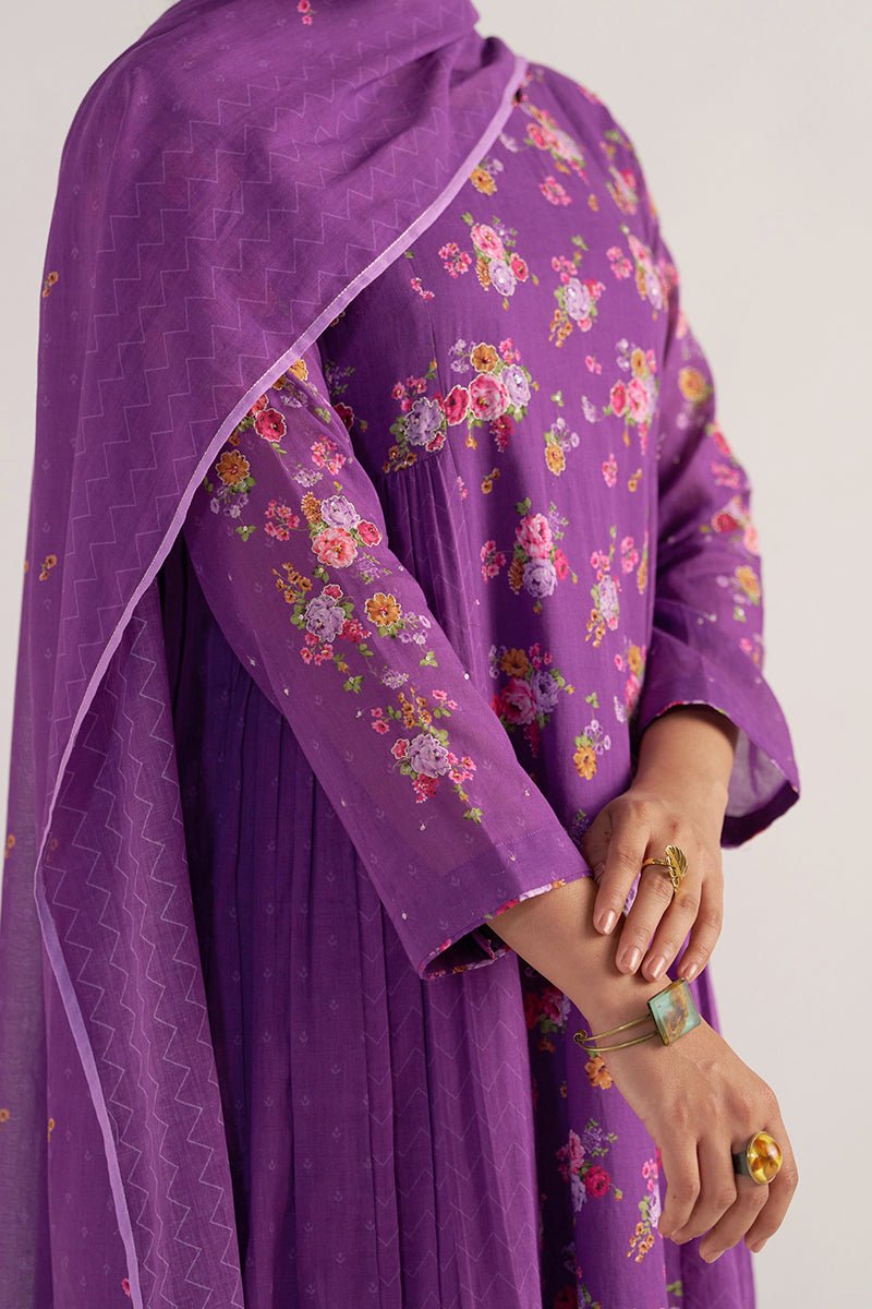 Purple Magic Mul-Mul Kurta Set