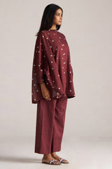 Cordovan Maroon Mul-Mul Co-ord Set