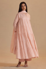 Evening Sand Mul-Mul Anarkali Kurta Set