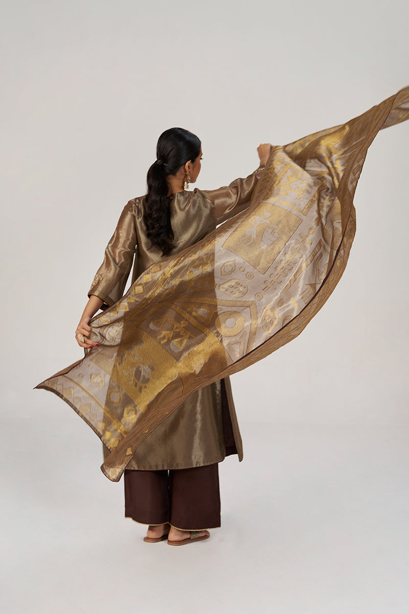 Glittered Chocolate Fudge Kurta Set